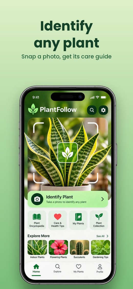 PlantFollow plant identification screen